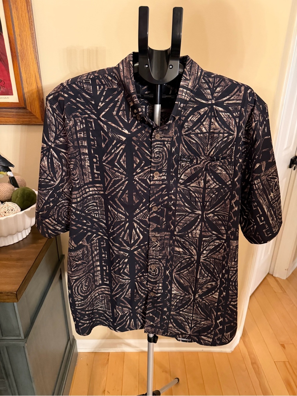 Tanoa Tribal Print Hawaiian Camp Shirt 2XL